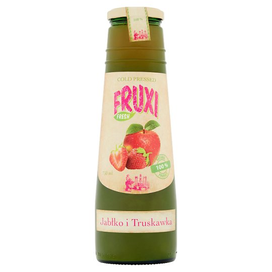 Fruxi Fresh 100% sok tłoczony ze świeżych owoców jabłko i truskawka 750 ml