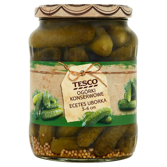 Tesco Ogórki konserwowe kaliber 3-6 cm 670 g