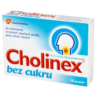 Cholinex bez cukru 150 mg Pastylki twarde 16 pastylek