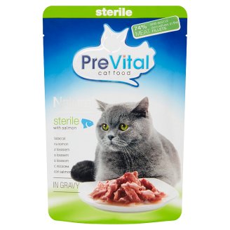 PreVital Naturel Karma dla dorosłych kotów po zabiegu sterylizacji fileciki z łososiem w sosie 85 g