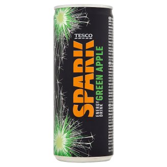 Tesco Spark Gazowany napój energetyzujący o smaku zielonego jabłka 250 ml