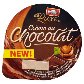 Müller de Luxe Krem czekoladowy + sos o smaku orzechów laskowych 150 g