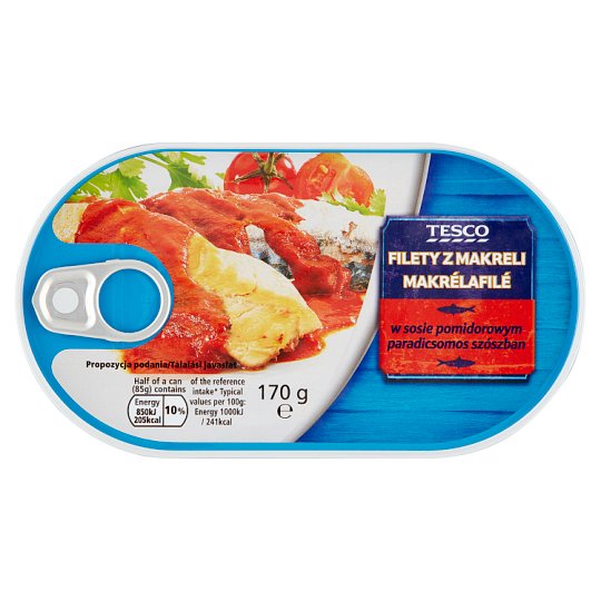 Tesco Filety z makreli w sosie pomidorowym 170 g