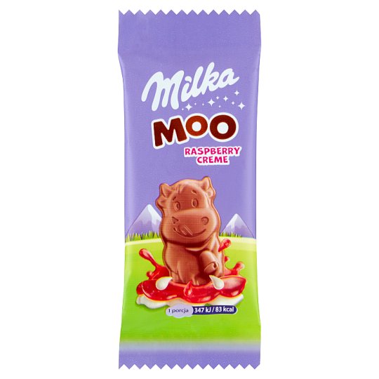 Milka Moo Czekolada mleczna z nadzieniem malinowym 16 g