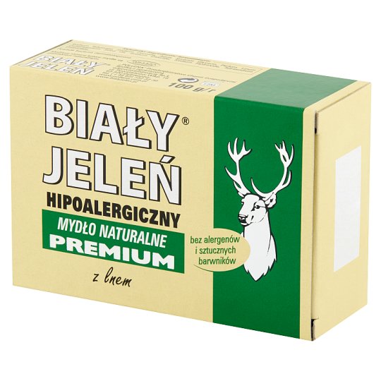 Biały Jeleń Hipoalergiczne mydło naturalne premium z lnem 100 g