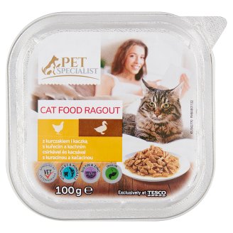 Tesco Pet Specialist Karma dla dorosłych kotów ragout z kurczakiem i kaczką 100 g