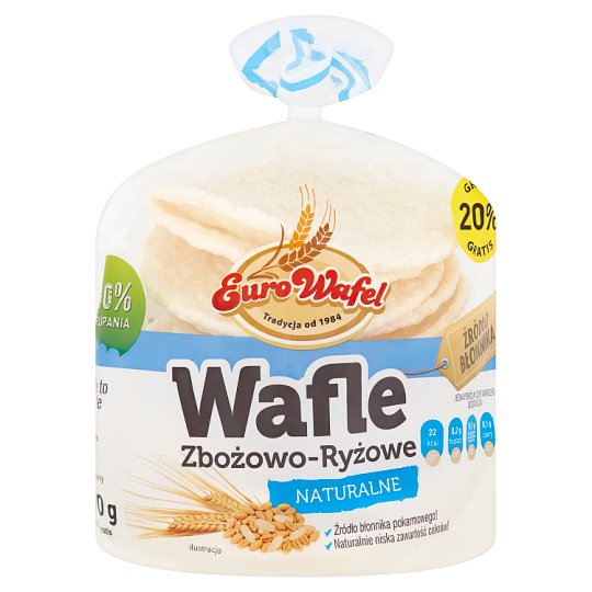 Eurowafel Natural Grain-Rice Wafers 70 g (12 Pieces)