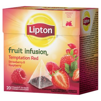 Lipton Fruit Infusion Temptation Red Strawberry & Raspberry Herbatka owocowa 50 g (20 torebek)