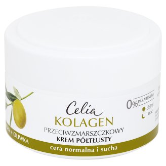 Celia Kolagen Przeciwzmarszczkowy krem półtłusty z oliwką na dzień i noc 50 ml
