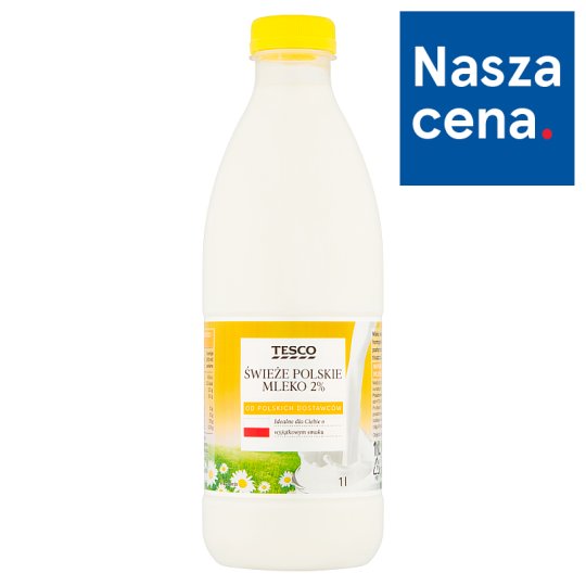 Tesco Świeże polskie mleko 2% 1 l