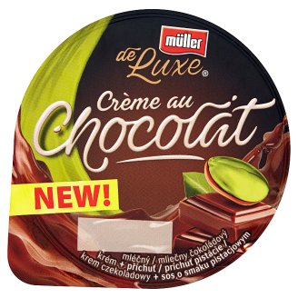 Müller de Luxe Krem czekoladowy + sos o smaku pistacjowym 150 g