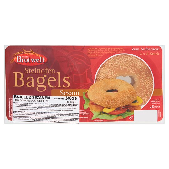Aldente's Brotwelt Bajgle z sezamem 340 g (2 x 2 sztuki)