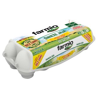 Farmio Jaja świeże od kur karmionych paszą bez GMO L 10 sztuk