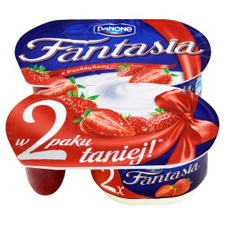 Danone Fantasia Jogurt kremowy z truskawkami 244 g (2 sztuki)