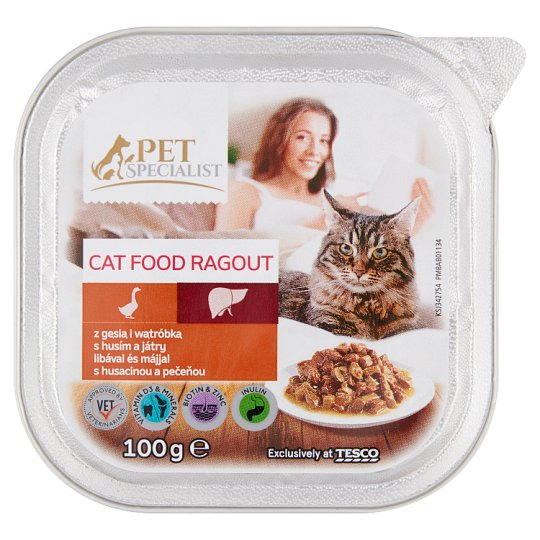 Tesco Pet Specialist Karma dla dorosłych kotów ragout z gęsią wątróbką 100 g