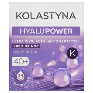 Kolastyna HyaluPower 40+ Ultra wygładzający zmarszczki krem na noc 50 ml