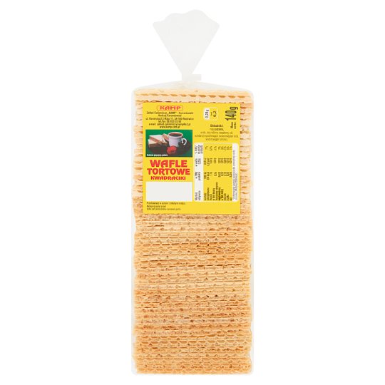 Kamp Wafle tortowe kwadraciki 140 g