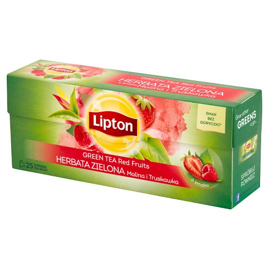 Lipton Herbata zielona malina i truskawka 35 g (25 torebek)