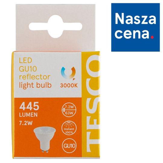 Tesco Żarówka LED 7,2 W (63 W) GU10 ciepłe białe światło