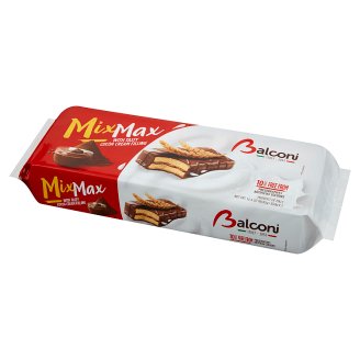 Balconi Mix Max Ciastko z polewą kakaową niskokaloryczną i nadzieniem czekoladowym 350 g (10 sztuk)