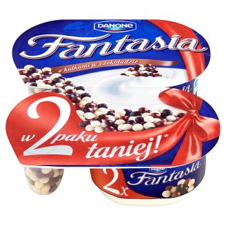 Danone Fantasia Jogurt kremowy z kulkami w czekoladzie 200 g (2 sztuki)