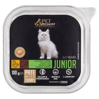 Tesco Pet Specialist Premium Karma dla młodych kotów pasztet z kurczakiem i wątróbką 100 g