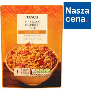 Tesco Ryż biały długoziarnisty z czerwoną papryką pomidorami i papryczką chili jalapeño 250 g