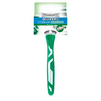 Wilkinson Sword Quattro Titanium Sensitive Jednorazowa maszynka do golenia z 4 ostrzami
