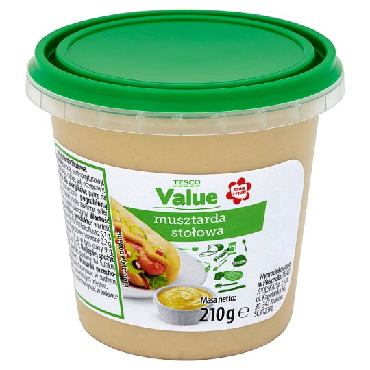 Tesco Value Musztarda stołowa 210 g