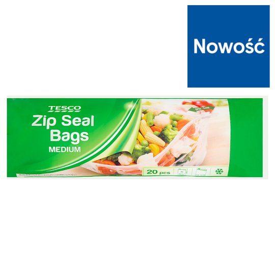 Tesco Woreczki strunowe z suwakiem średnie 20 sztuk