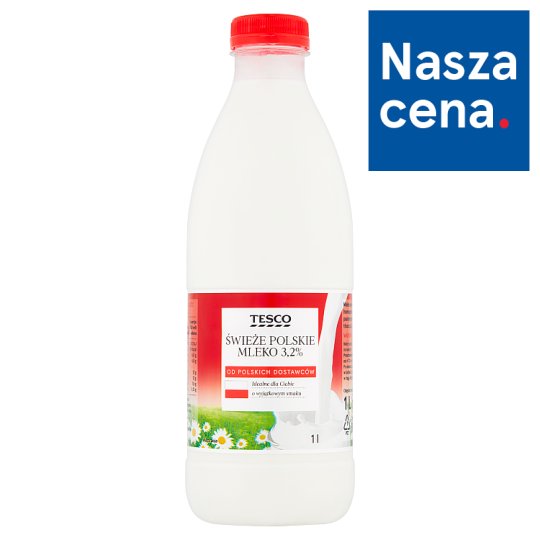 Tesco Świeże polskie mleko 3,2% 1 l