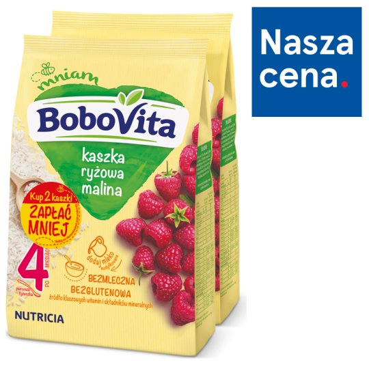 BoboVita Kaszka ryżowa malina po 4 miesiącu 2 x 180 g