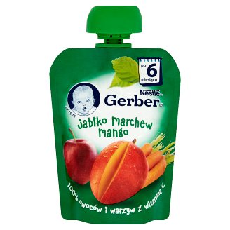 Gerber Deserek Jabłko marchew mango po 6 miesiącu 90 g