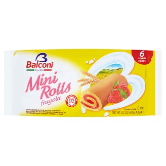 Balconi Mini Rolls Fragola Mini roladki truskawkowe 180 g (6 sztuk)