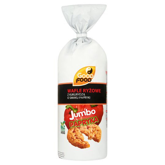 Good Food Jumbo Wafle ryżowe z kukurydzą o smaku papryki 145 g (12 sztuk)
