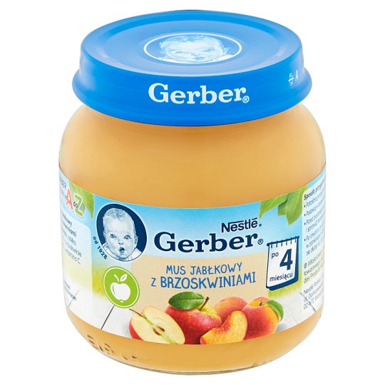 Gerber Mus jabłkowy z brzoskwiniami po 4 miesiącu 125 g