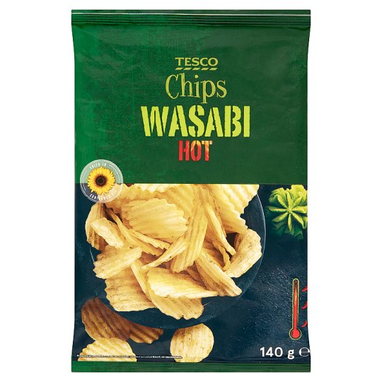 Tesco Chipsy ziemniaczane o smaku wasabi 140 g