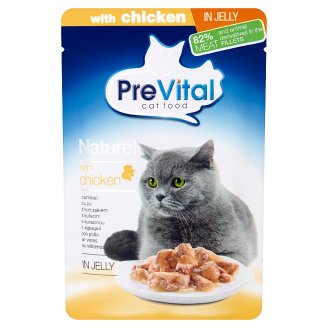 PreVital Naturel Pełnoporcjowa karma dla dorosłych kotów z kurczakiem w galaretce 85 g