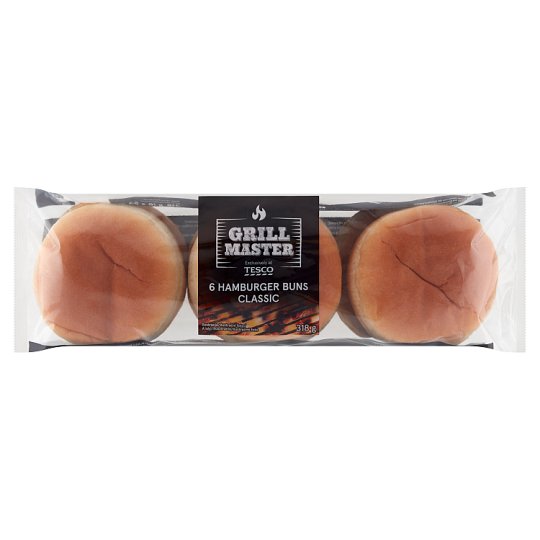 Tesco Bułki pszenne do hamburgerów 318 g (6 x 53 g)