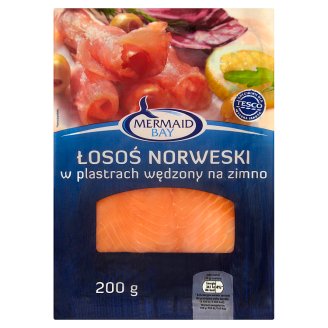 Mermaid Bay Łosoś norweski w plastrach wędzony na zimno 200 g