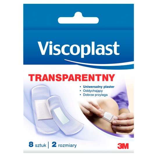 Viscoplast Transparentny Zestaw plastrów z opatrunkiem 8 sztuk
