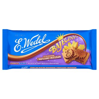 E. Wedel Bajeczny Czekolada mleczna nadziewana z wafelkami i orzeszkami 290 g