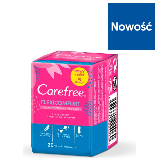 Carefree FlexiComfort with Cotton Feel Wkładki higieniczne 20 sztuk