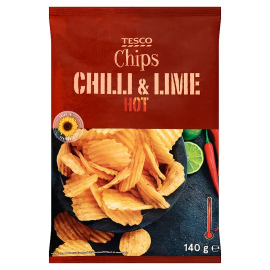 Tesco Chipsy ziemniaczane o smaku chili i limonki 140 g