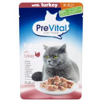PreVital Naturel Pełnoporcjowa karma dla dorosłych kotów z indykiem w galaretce 85 g