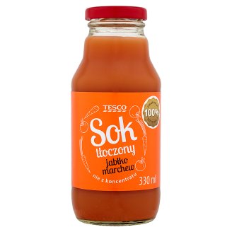 Tesco Sok tłoczony jabłko marchew 330 ml