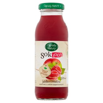 Ogrody Natury Sok 100% jabłko i malina 225 ml
