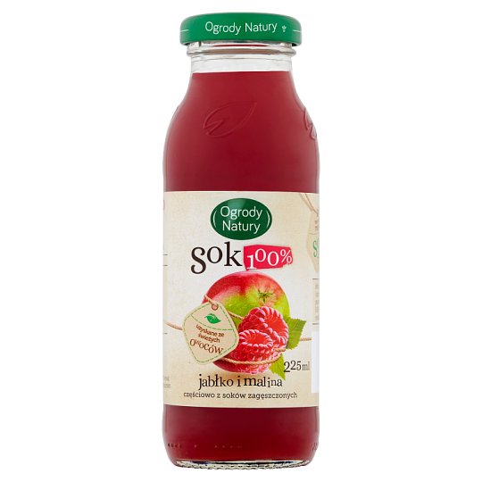 Ogrody Natury Sok 100% jabłko i malina 225 ml