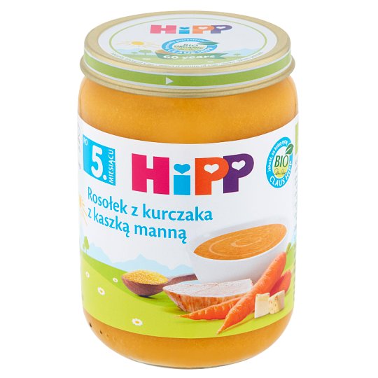 HiPP BIO Rosołek z kurczaka z kaszką manną po 5. miesiącu 190 g