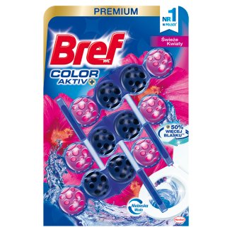 Bref WC Blue Aktiv Świeże kwiaty Zawieszka do muszli WC 3 x 50 g